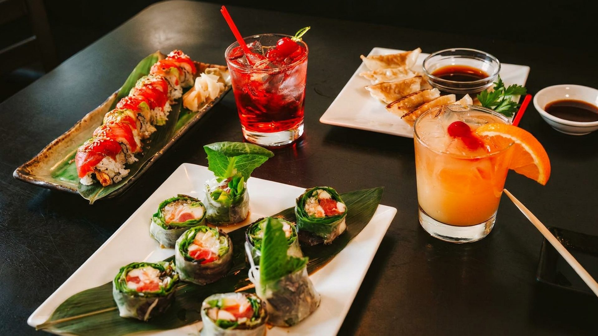 Happy hour drinks and bites